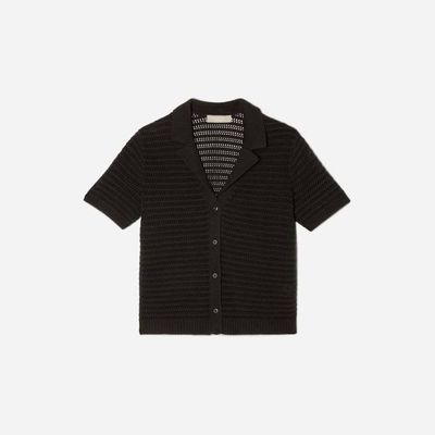 The Crochet Knit Polo | Black