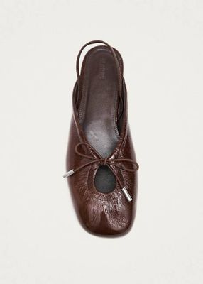 Oli Patent Brown Leather Ballet Flats