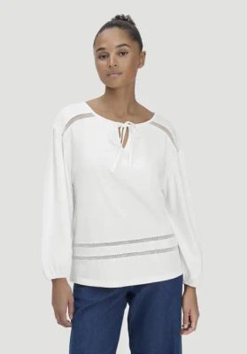 Bohemian lace long-sleeved oversize top made from pure organic cotton