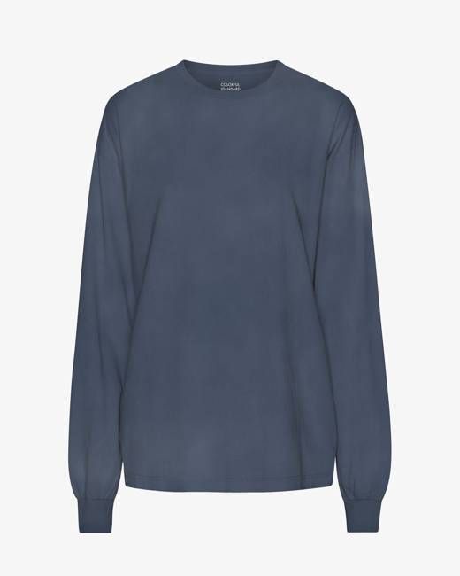 Oversized Organic LS T-Shirt - Neptune Blue