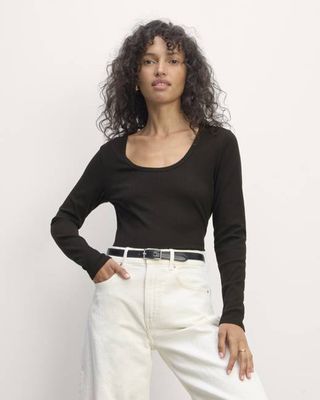 The Shimmy Long-Sleeve Tee | Black