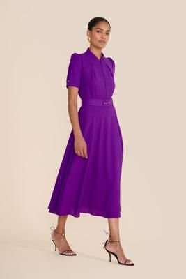 Ahana Bright Purple Short Sleeve Dress