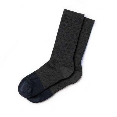The Merino Sock in Charcoal Dot