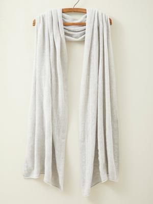 Fine Merino Lambswool Brant Wrap in Silver
