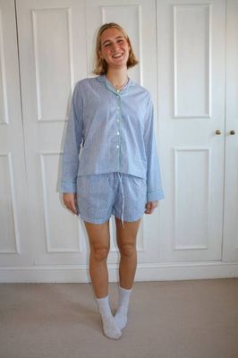 Blue Gingham Short Pyjama Set