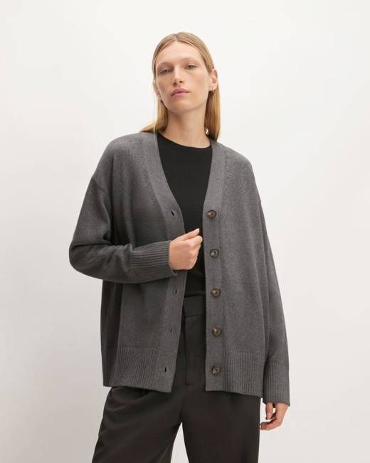 The Organic Cotton Cardigan | Heathered Charcoal