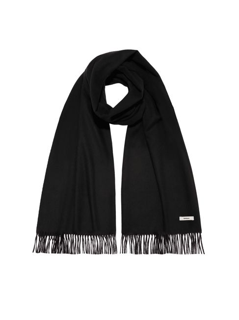 Archive Cashmere Plain Stole—black