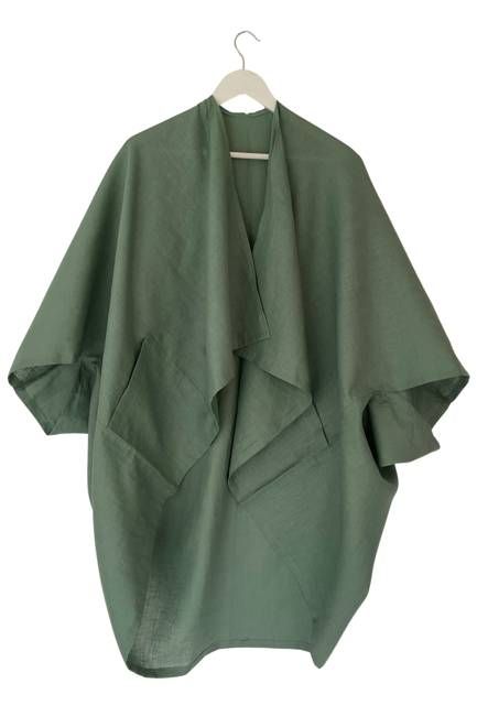 NEW! LINEN Kimono Eucalyptus Green