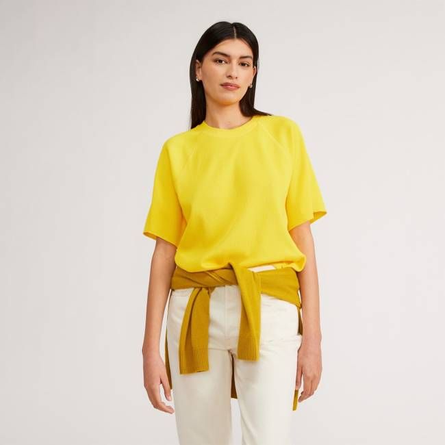 The Organic Cotton Waffle Raglan Tee | High Visibility Yellow