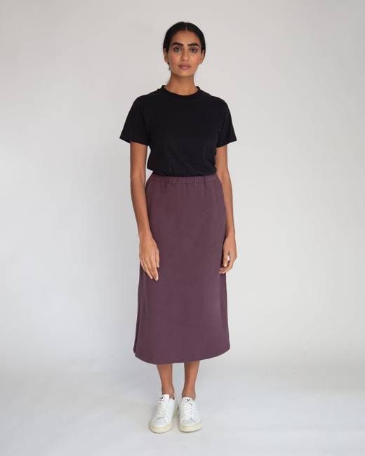 Ronda Organic Cotton Skirt In Plum