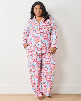 Vintage Cakes - Tall Long PJ Set - Blue Buttercream