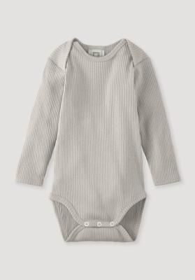 Long-sleeved slim bodysuit made of organic cotton with organic merino wool