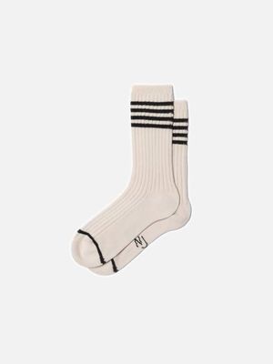 Women Tennis Socks Stripe Offwhite/Black | Nudie Jeans