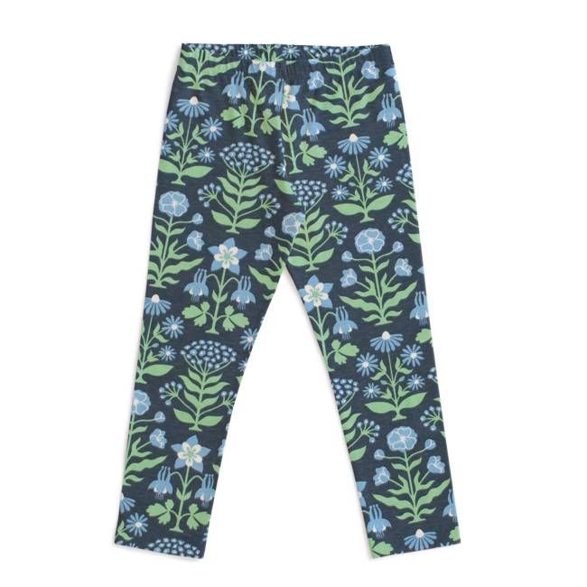 Baby Leggings - Blockprint Floral Blue & Green
