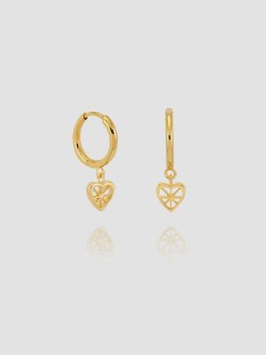 Rachel Jackson Love Story Heart Huggie Hoop Earrings