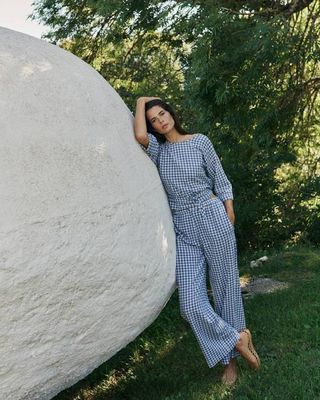 Indi & Cold Cobalt Gingham Trousers