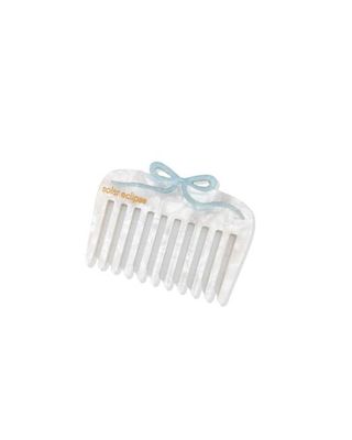 White - Hand Painted Something Blue Pocket Comb - Solar Eclipse