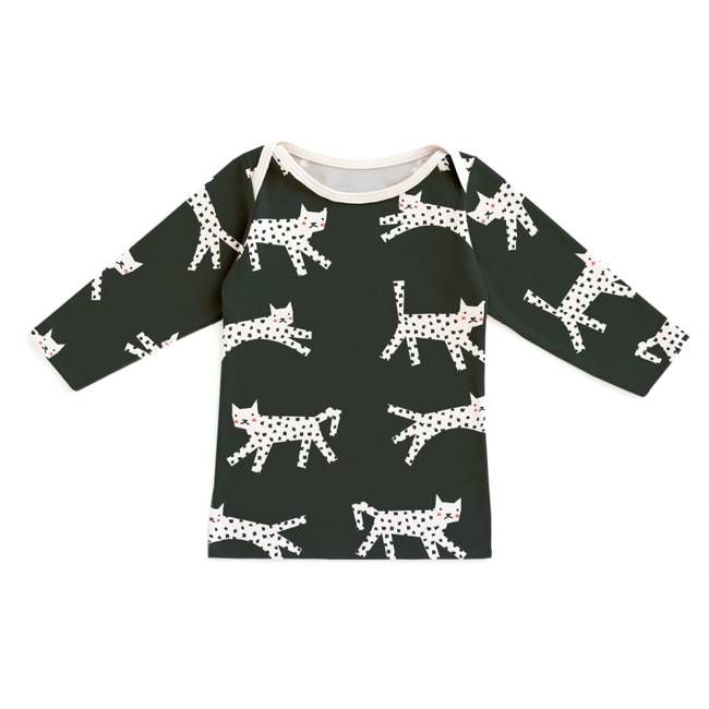 Long-Sleeve Lap Tee - Cats Black