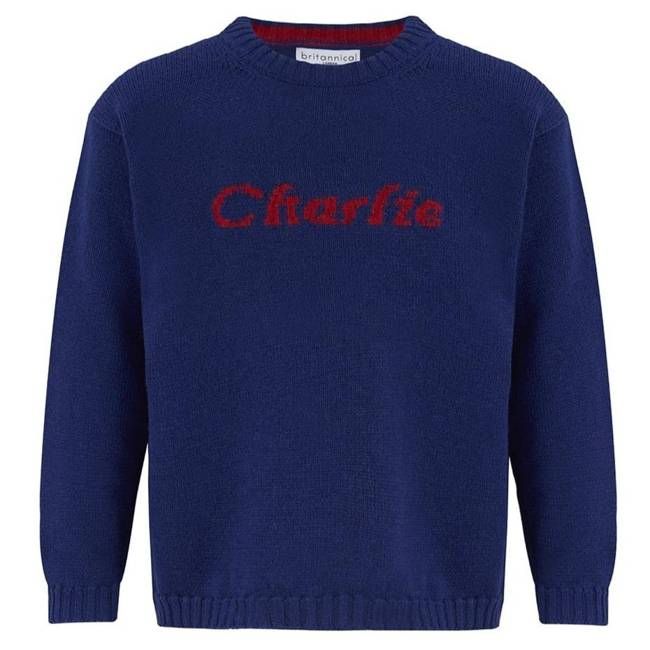 Camden Personalised Cashmere Sweater for Children - Navy Blue