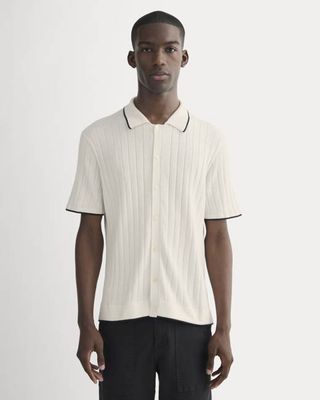 The No-Sweat Button-Down Polo | Heathered Canvas