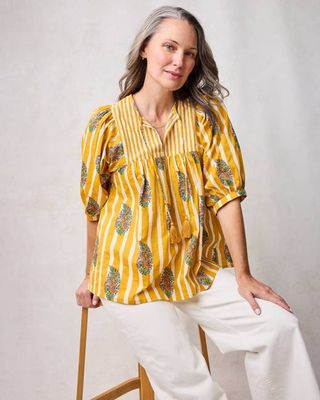 Paisley Petals - Greta Blouse - Chamomile Glow
