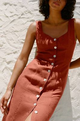 The Alice Bustier Dress in terracotta
