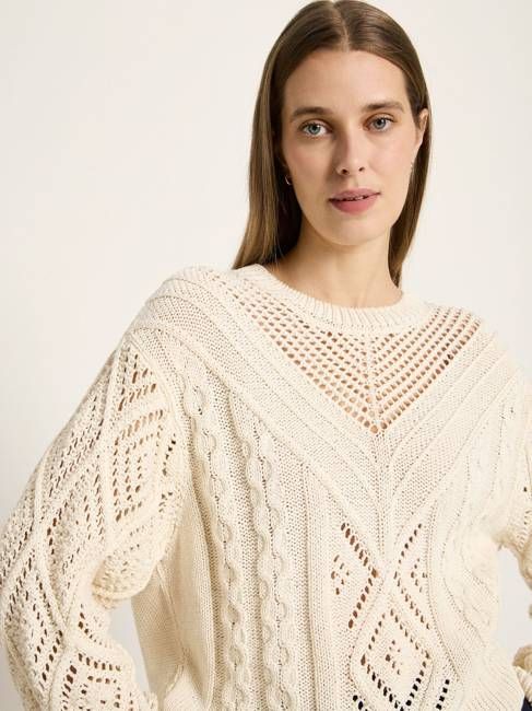 Openwork knit sweater (GOTS)