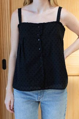 Astrid Top - Black Swiss Dot Organic
