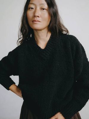 Dylan Sweater, Organic Cotton Bouclé, Black