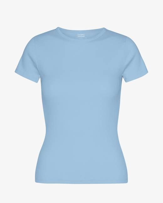 Organic Rib T-Shirt - Seaside Blue