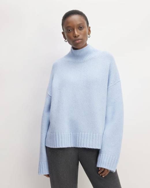 The Cloud Oversized Turtleneck | Chambray Blue