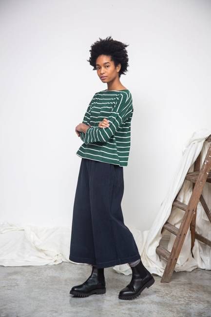 Evora Organic Cotton Corduroy Trousers in Night Sky Navy