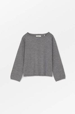 Amethyst boatneck blouse - Grey melange