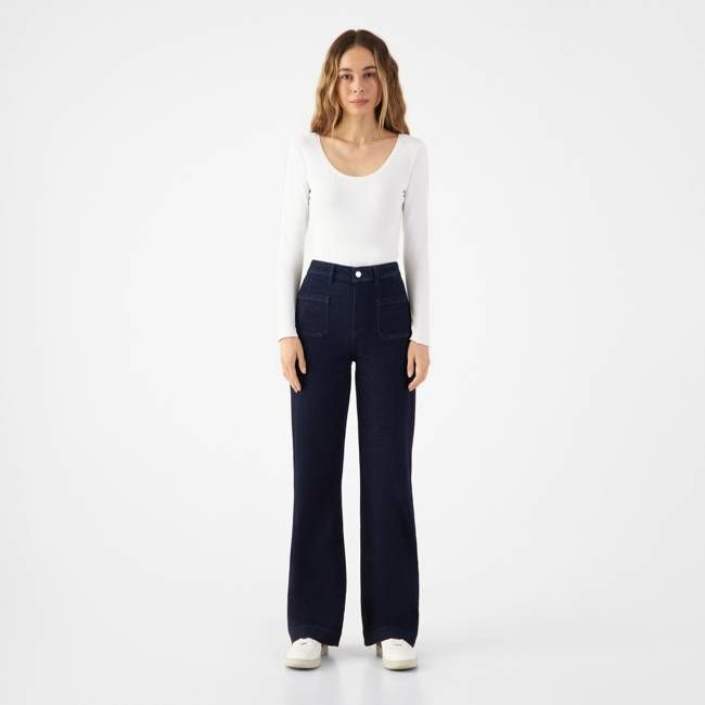 DEW Flared Soft Denim - Sailor- Raw Blue