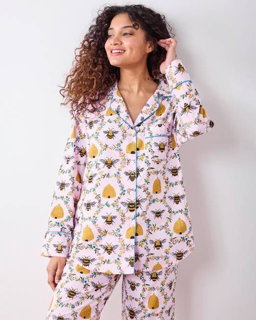 Sweet Bee - Petite Long PJ Set - Pink Petal