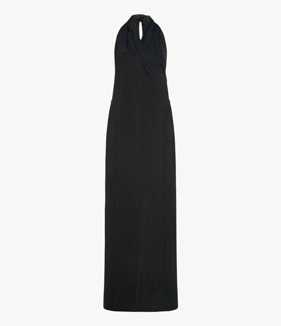 Gathered Halter Dress | Black