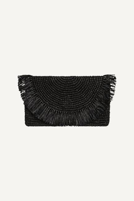 Palma Clutch - Black Raffia