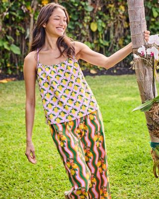 Lemon Twist - Cami & Ruffle Crop Pants Set - Limoncello