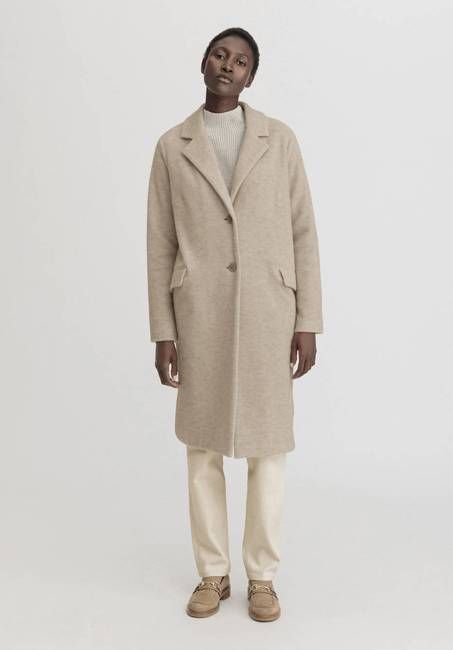 Wool fleece coat regular made from organic merino wool with organic cotton