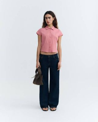 Slim popcorn pink blouse Kitty
