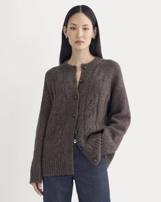 Cloud Cable Cardigan | Heathered Burgundy