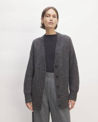 The Alpaca Oversized Cardigan | Dark Charcoal