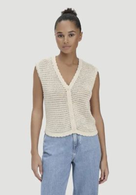 Regular knit vest made of pure cotton