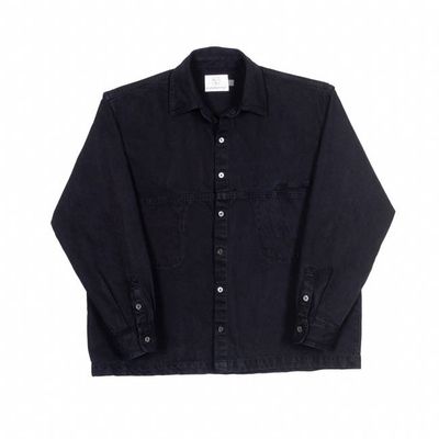 Denim Slant Shirt - Black Indigo