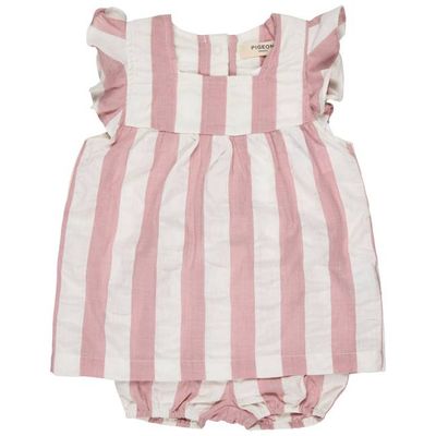 Tunic Set (Seersucker Wide Stripe) - Pink