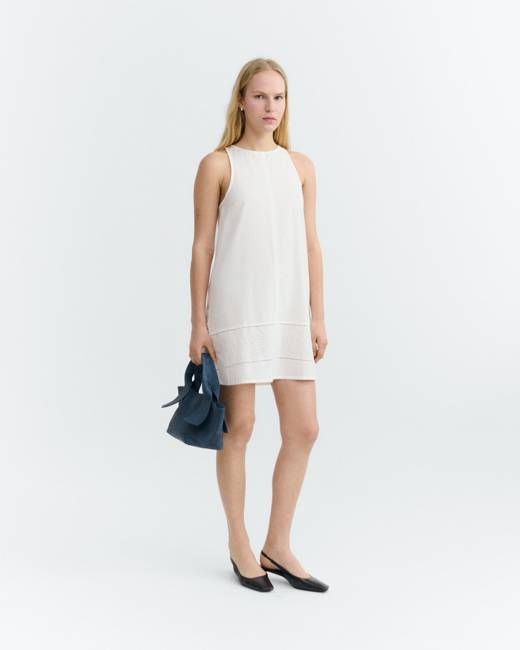 Short white embroidered dress Aniela