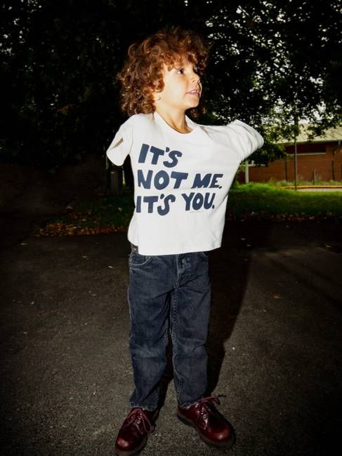 Tiny Tee It Is Not Me Offwhite regular fit tee | Nudie Jeans