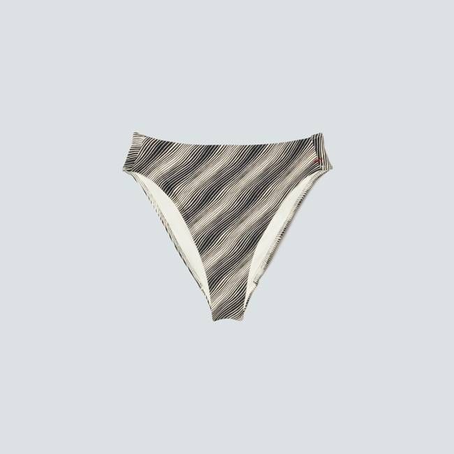 The High-Rise Cheeky Bikini Bottom |  Black / Canvas