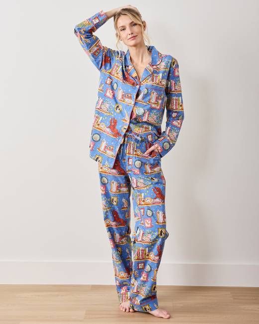 Unleashed Stories - Tall Long PJ Set - Bookkeeper Blue