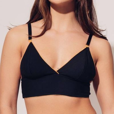 Organic Cotton Simplicité Bralette - Black